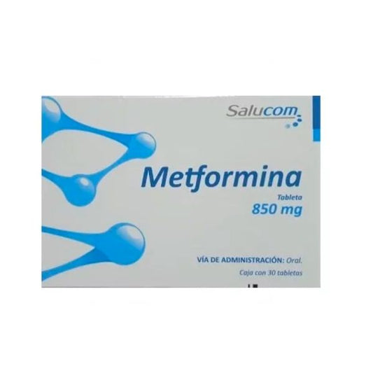 Metformina Salucom 850 mg Caja con 30 Tabletas