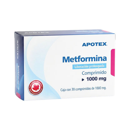 Metformina 1000 mg Liberación Prolongada Caja 30 Comprimidos