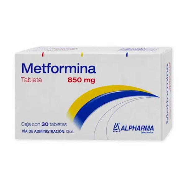 Metformina 850 mg Caja con 30 Tabletas