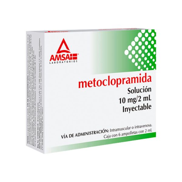 Metoclopramida 10 mg/2 ml Solución Inyectable Caja con 6 Ampolletas ...