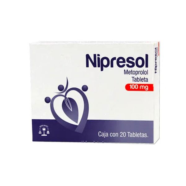 Nipresol (Metoprolol) 100 mg Caja con 20 Tabletas