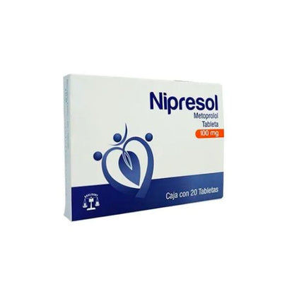 Nipresol (Metoprolol) 100 mg Caja con 20 Tabletas