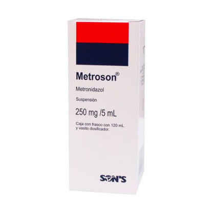 Metroson (Metronidazol) 250 mg/ 5 ml Suspensión Frasco con 120 ml