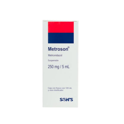 Metroson (Metronidazol) 250 mg/ 5 ml Suspensión Frasco con 120 ml