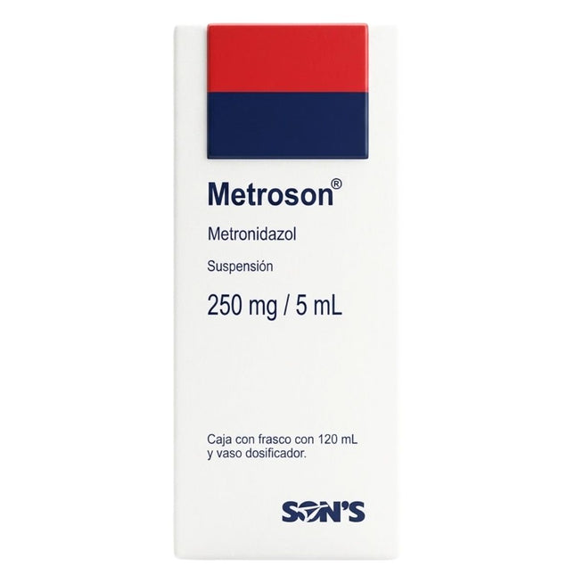 Metroson (Metronidazol) 250 mg/ 5 ml Suspensión Frasco con 120 mL