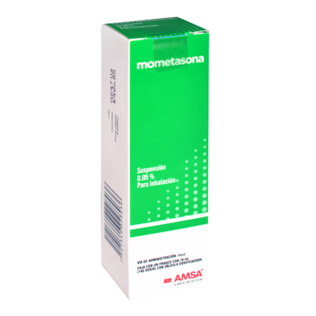 Mometasona 0.05% Suspension Para Inhalacion Nasal Caja con Frasco con 18 ml 140 dosis.