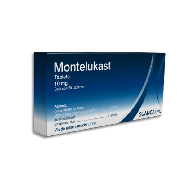 Montelukast 10 mg Caja con 20 Tabletas