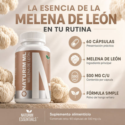 Naturim ML Melena de León Frasco con 60 Cápsulas | Naturim Essentials