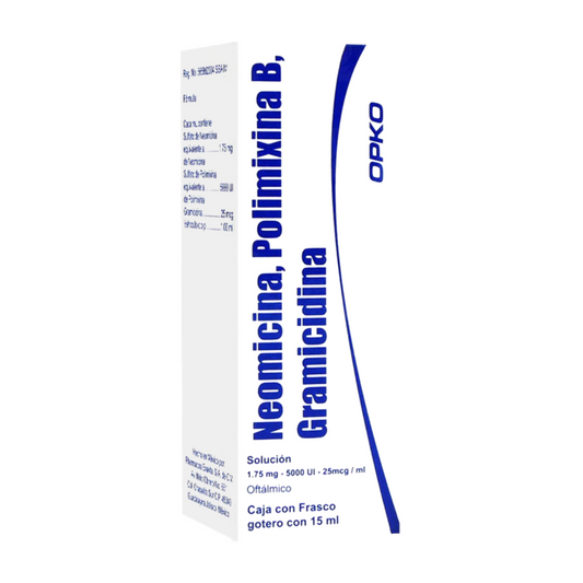 Neomicina Polimixina B Gramicidina Gotas Oftálmicas Caja con Frasco de 15 ml