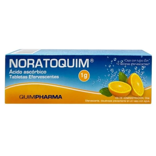 Noratoquim 1 g (Acido Ascórbico) Caja con 10 Tabletas Efervescentes