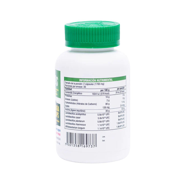 NTX Probióticos 3 Billones UFC Sabor Fresa Frasco con 60 Cápsulas Wellness| Nartex