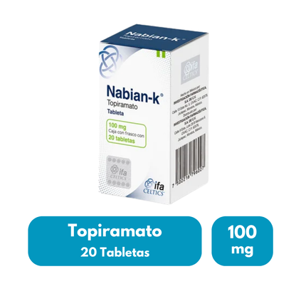 Nabian-K (Topiramato) 100 mg  Caja con 20 tabletas | Ifa Celtics