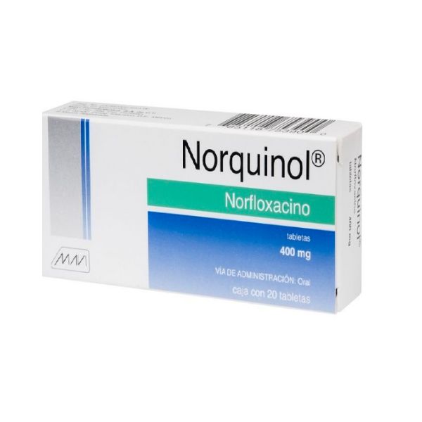 Norquinol (Norfloxacino) 400 mg Caja con 20 Tabletas