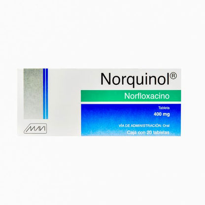 Norquinol (Norfloxacino) 400 mg Caja con 20 Tabletas