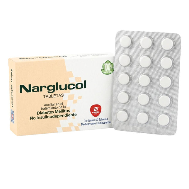 Narglucol (Tratamiento para Diabetes Mellitus ) Caja con 60 Tabletas| Nartex