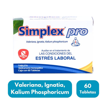 Simplex Pro (Auxliar para el Estrés) Caja con 60 Tabletas| Nartex