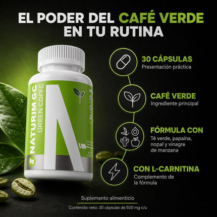 Naturim GC Green Coffee Frasco con 30 Cápsulas | Naturim Essentials