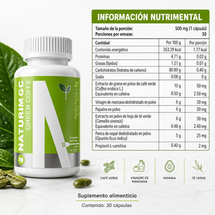 Naturim GC Green Coffee Frasco con 30 Cápsulas | Naturim Essentials