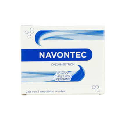 Navontec Ondansetron 8 mg/4mL Caja con 3 Ámpulas Inyectables