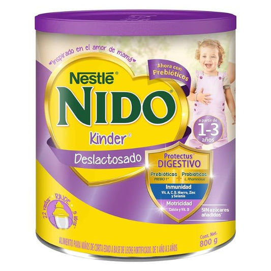 Nestle Nido Kinder Deslactosado Lata 800 g 1-3 Años