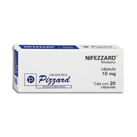 Nifezzard (Nifedipino) 10 mg Caja con 20 Cápsulas