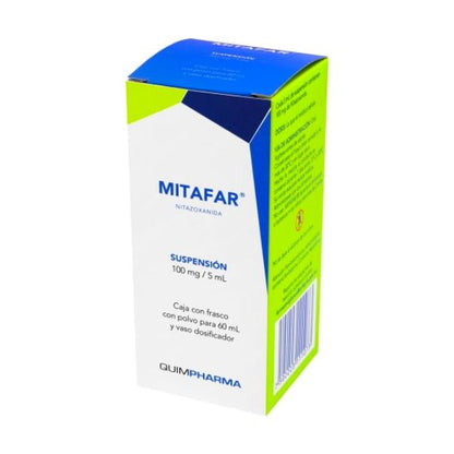 Mitafar (Nitazoxanida) 100 mg/5 ml Suspensión Frasco Con 60 ml