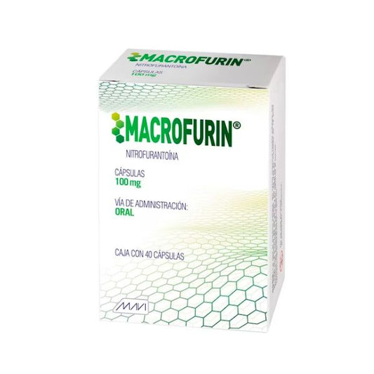 Macrofurin (Nitrofurantoina) 100 mg Caja con 40 Cápsulas