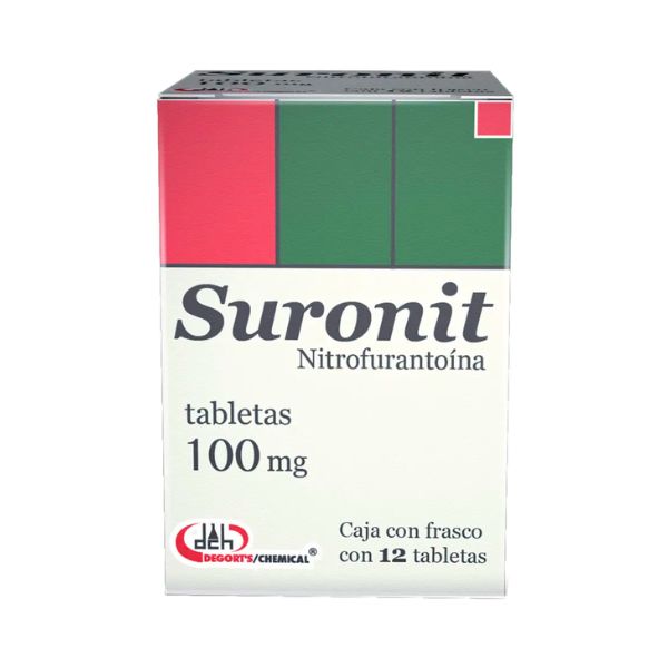 Suronit (Nitrofurantoina) 100 mg Caja con 12 Tabletas