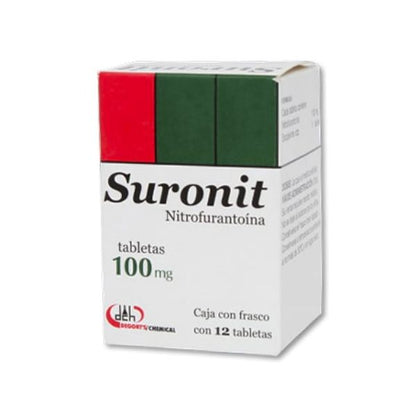 Suronit (Nitrofurantoina) 100 mg Caja con 12 Tabletas