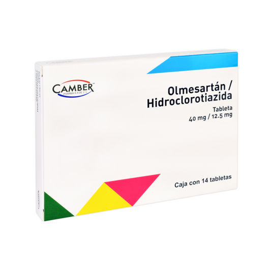 Olmesartan/Hidroclorotiazida 40 mg/ 12.5 mg Caja con 14 Tabletas