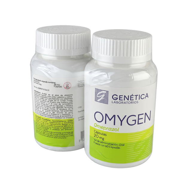 Omygen (Omeprazol) 20 mg Frasco con 60 Cápsulas 2x1