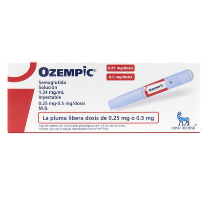 Ozempic 0.25 mg - 0.5 mg (Semaglutida) 1 Pluma con 6 Agujas