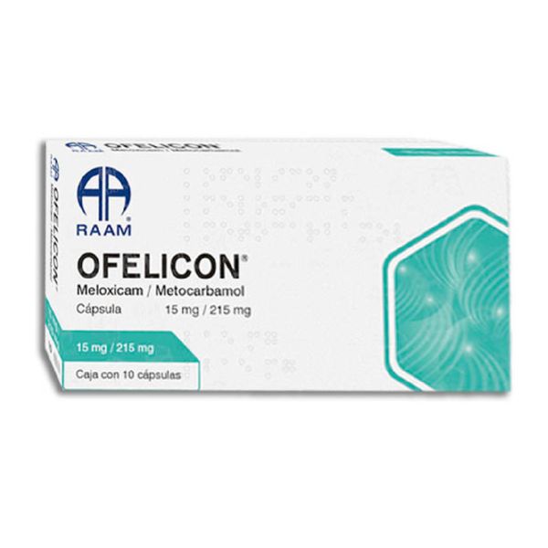 Ofelicon (Meloxicam/Metocarbomol) 15 mg/215 mg Caja con 10 Cápsulas