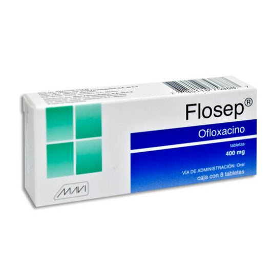 Flosep (Ofloxacino) 400 mg Caja con 8 Tabletas