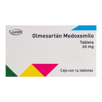 Olmesartán Medoxomilo 20 mg Caja con 14 Tabletas