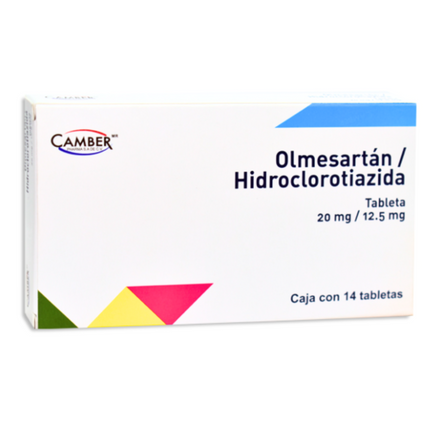 Olmesartán Hidroclorotiazida 20 Mg / 12.5 mg Caja con 14 Tabletas