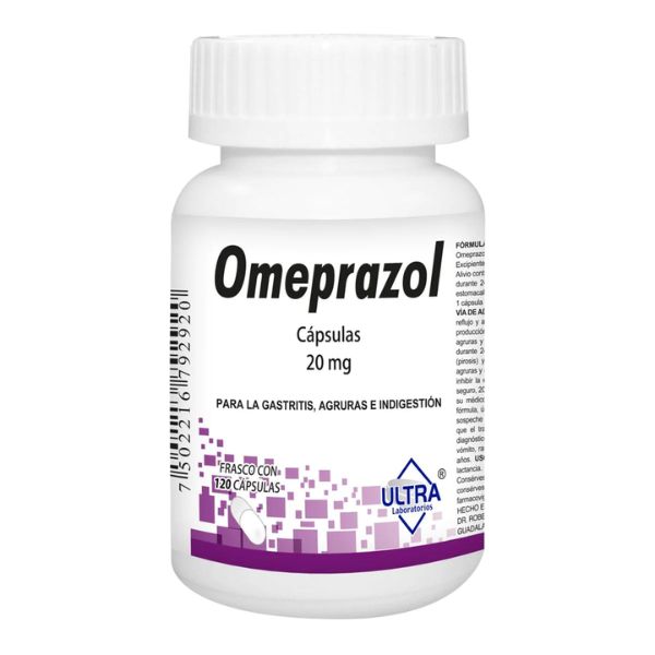 Omeprazol 20 mg frasco con 120 Cápsulas