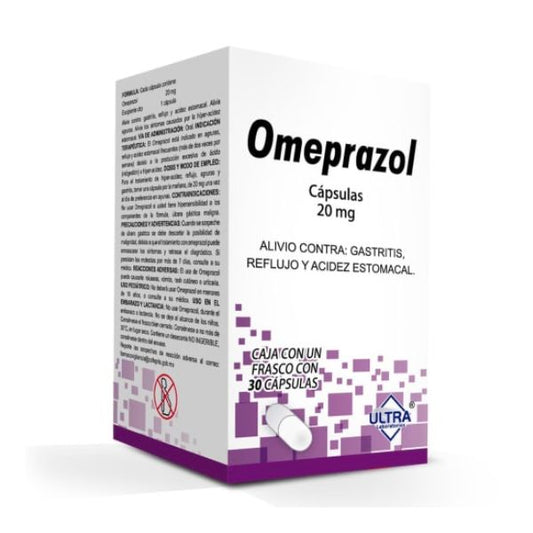 Omeprazol 20 mg Caja con 30 Cápsulas