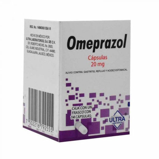 Omeprazol 20 mg Caja con 14 Tabletas