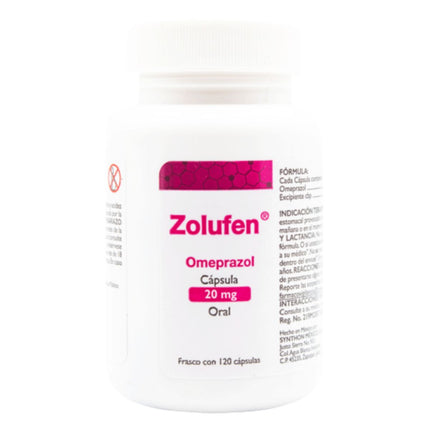 Zolufen (Omeprazol) 20 mg Frasco con 120 Cápsulas