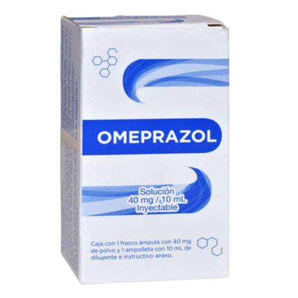 Omeprazol 40 Mg/ 10 mL Solución Inyectable Caja con Frasco Ámpula