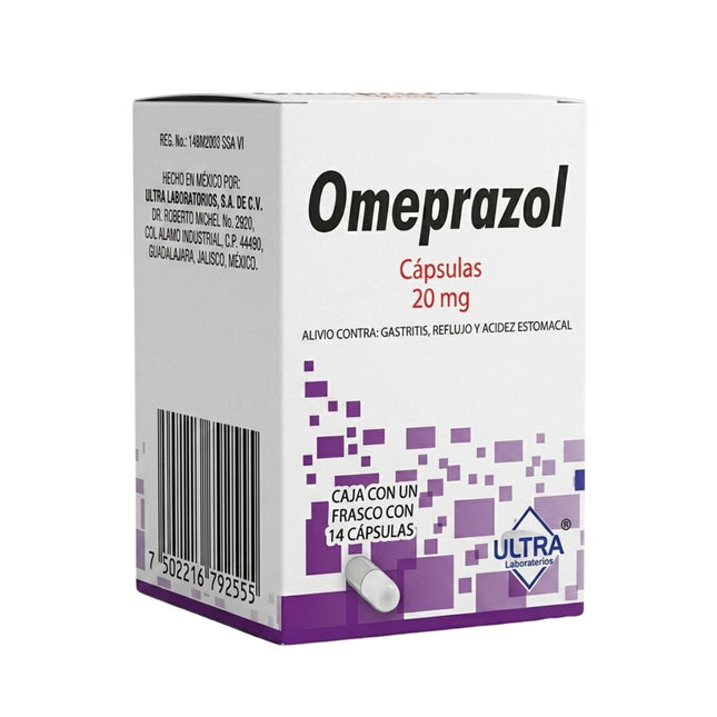 Omeprazol 20 mg Caja con 14 Tabletas