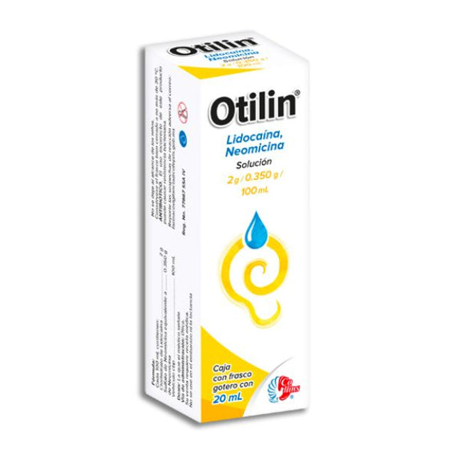 Otilin (Lidocaina/Neomicina) Solución 2g/0.350g/100 ml Frasco Gotero con 20 ml