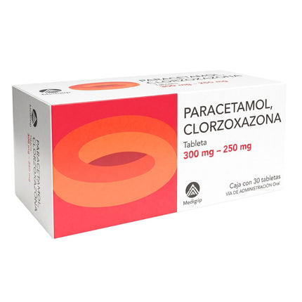 Paracetamol / Clorzoxazona 300 mg / 250 mg Caja con 30 tabletas | Maver Laboratorios
