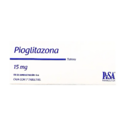 Pioglitazona 15 mg Caja con 7 Tabletas