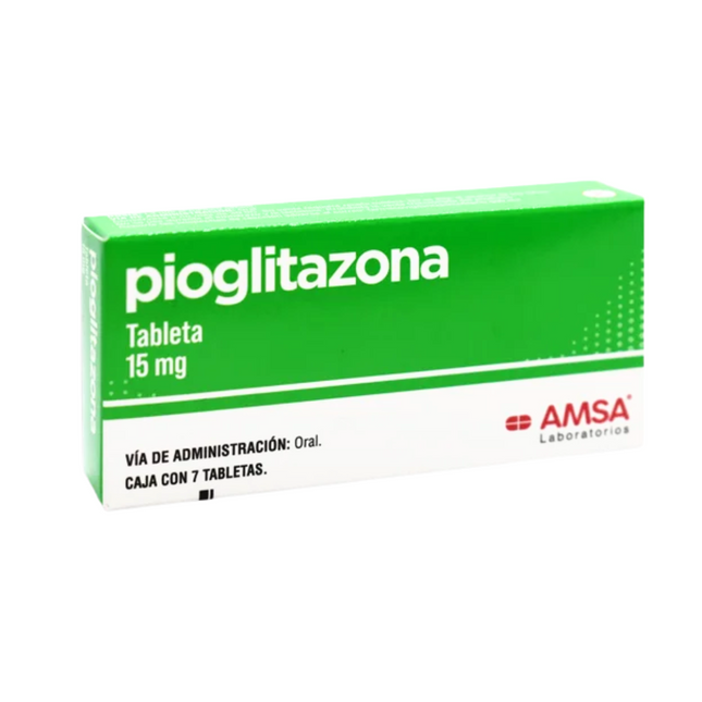 Pioglitazona 15 mg Caja con 7 Tabletas AMSA