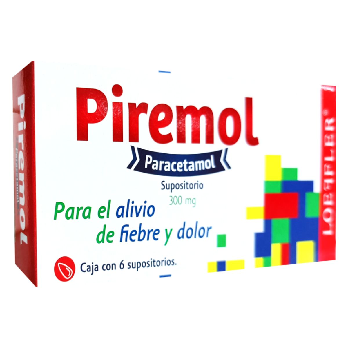 Piremol (Paracetamol) 300 mg Caja con 3 Supositorios