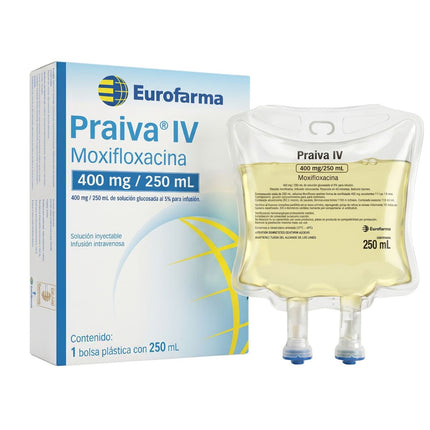 Praiva IV (Moxifloxacino) 400 mg / 250 ml Bolsa Plástica Inyectable con 250 mL