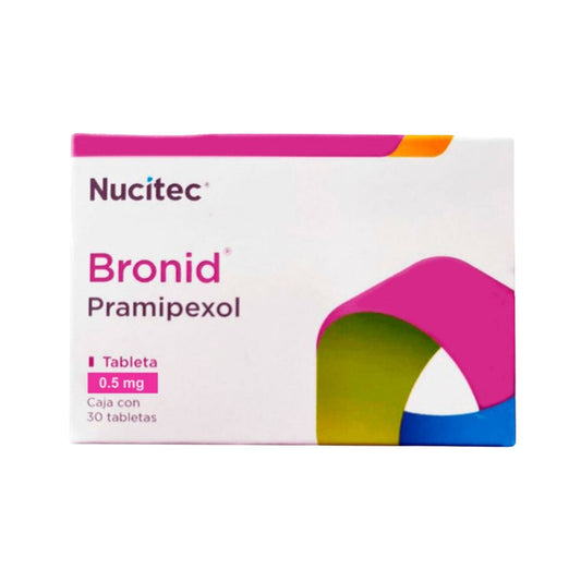 Bronid (Pramipexol) 0.5 mg Caja con 30 Tabletas