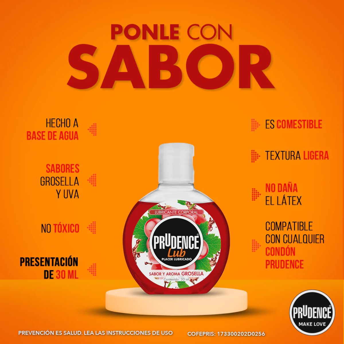 Prudence Lubricante Corporal Sabor y Aroma Grosella Frasco con 30 ml Farmacia Sanorim Prudence Lubricante Corporal Sabor y Aroma Grosella Frasco con 30 ml Farmacia Sanorim